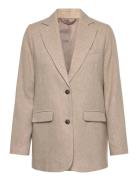 Classic Straight Fit Wool Blend Blazer Lexington Clothing Beige