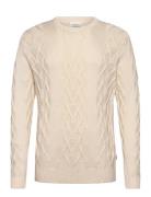 Cable O-Neck Knit Lindbergh Cream