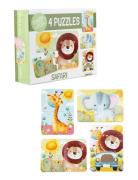 Safari Touch & Feel Puzzles Barbo Toys Patterned