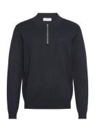 Ecovero L/S Zip Polo Lindbergh Navy