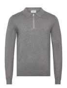 Ecovero L/S Zip Polo Lindbergh Grey