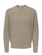 Onsray Reg Ls Crew Knit Frml ONLY & SONS Beige