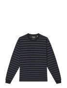 Cotton Jersey Stripe Frode Tee Ls Mads Nørgaard Black