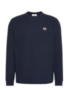 Ls Waffle Badge Crewnk Tee Calvin Klein Jeans Navy