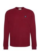 Ls Waffle Badge Crewnk Tee Calvin Klein Jeans Burgundy