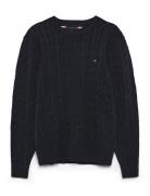 Classic Cotton Cable Crew Neck Tommy Hilfiger Navy