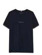 Tommy Logo Tipped Tee Tommy Hilfiger Navy