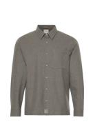 Ls Solid Silk Wool Easy Shirt Calvin Klein Grey