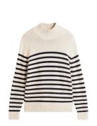 Breton Cotton Stripe Mock Neck Tommy Hilfiger Cream