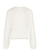 Long-Sleeved T-Shirt With Ruffles Mango Cream