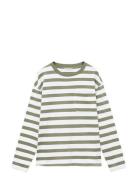 Chest-Pocket Striped T-Shirt Mango Khaki
