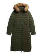 Fuji Faux Fur Hooded Longline Superdry Green