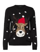 Vmtinsel Ls O-Neck Blouse Xmas Rep2 Vero Moda Black