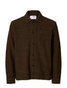 Slhregfred Structured Overshirt Selected Brown