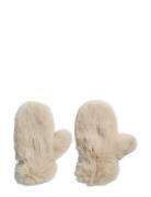 Pcplush Fluffy Mittens Pieces Beige