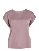 Viellette S/S Satin Top - Noos Vila Pink