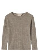 Wool Silk T-Shirt L/S Alfie Wheat Beige