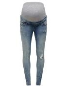 Olmblush Mid Sk Ank Rw Dnm Noos Only Maternity Blue