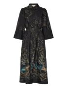 Jacquard Belt Dress By Ti Mo Navy