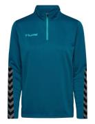 Hmlauthentic Half Zip Sweatshirt Woman Hummel Blue