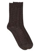 Julia Glitter Socks Mp Denmark Brown