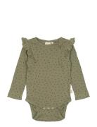Body L/S Frill Modal Heart Petit Piao Green