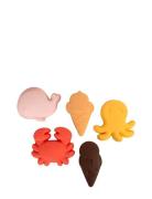 Silik Sandforme 5 Stk. - Peach Mix Filibabba Patterned