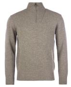 Barbour Men's Essential Lambswool Half Zip Knitted Jumper Dark Stone