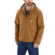 Carhartt Men's Washed Duck Sherpa Lined Jacket Brown