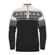 Gridarmor Women's Snøkrystall Half Zip Ullgenser Black/White