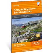 Calazo förlag Turkart Finse, Hallingskarvet & Aurlandsdalen 1:50 000 N...