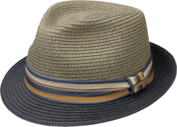 Stetson Licano Toyo Trilby Straw Hat Navy