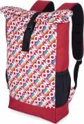 Moon Climbing Roll Top Back Pack Retro Stripe True Red