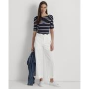 Lauren Ralph Lauren Striped Boatneck Top Kvinde Navy/hvid Kortærmede T...