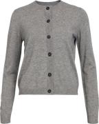 Object Objthess L/S Short Cardigan Noos Kvinde Medium Grey Melange Car...