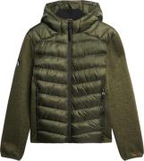 Superdry Hooded Knit Storm Hybrid JKT Mand Khaki Green Marl Overgangsj...