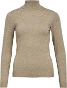 Object Objthess L/S Rollneck Knit Pullover Kvinde Desert Taupe/melange...