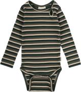 PETIT PIAO Body L/S Modal Multi Striped Str 80 cm - Emerald Green Mul ...