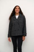 Kaffe Kafabiola Short Jacket Kvinde Black/grey Check Overgangsjakker S...