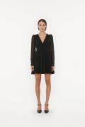 ROTATE Birger Christensen Long Sleeve Mini Dress Kvinde Black Korte Kj...