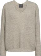 Mos Mosh Mmthora Vneck Knit Kvinde Feather Gray Sweaters Str L - hos M...