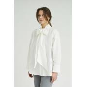 A-VIEW Bow Shirt Kvinde White Langærmede Skjorter Str 40 - hos Magasin