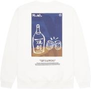 Woodbird Wbcane Sip Crew Mand Off White Sweatshirts Str L - hos Magasi...