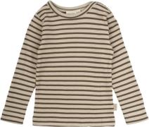 PETIT PIAO Tshirt L/S Modal Striped Str 80 cm - Chocolate Brown/d Lang...