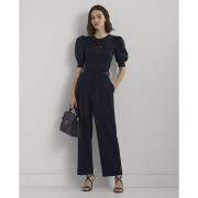 Lauren Ralph Lauren Belted Pleated Ponte Cropped Pant Kvinde Navy Buks...