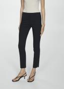 MANGO Cropped Slimfit Trousers Kvinde Navy Bukser Med Smalle Ben Str 4...