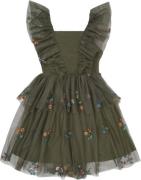 The New Tnli Johanna S_L Dress Str 110-116 cm/5-6 år - Ivy Green Flowe...