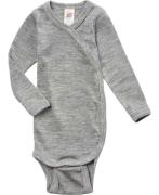 Engel Natur Babybody, Long Sleeved, Gots - Light Grey Mélange - 62/68 ...