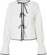 Modström Emiliamd bow Shirt Kvinde Soft White Langærmede Bluser Str L ...