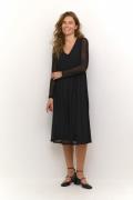 Culture Cumelida Vneck Dress Kvinde Black Midi Kjoler Str L - hos Maga...